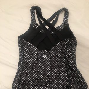 Lululemon White And Black Workout Top